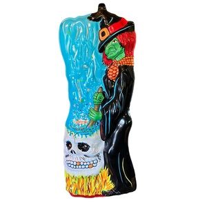 Vintage Artform Plastic 3D Molded Hanging Witch Halloween Decoration